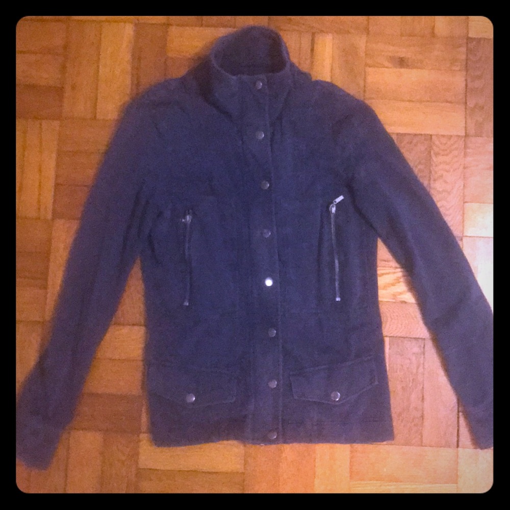Slate blue Kensie sweatshirt track jacket